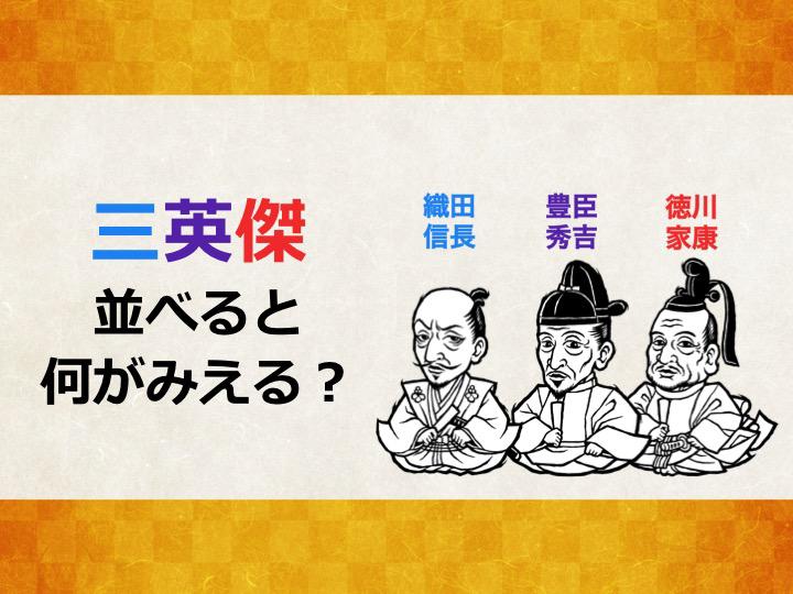 “三英傑　並べると何が見える？”